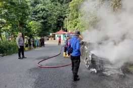 Minibus Ludes Terbakar di Koto Alam Pangkalan