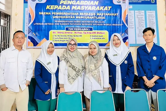 Tim Universitas Mercubaktijaya Latih Kader Posyandu Korong Gadang Deteksi Dini Kanker Payudara Berbasis Aplikasi Mobile