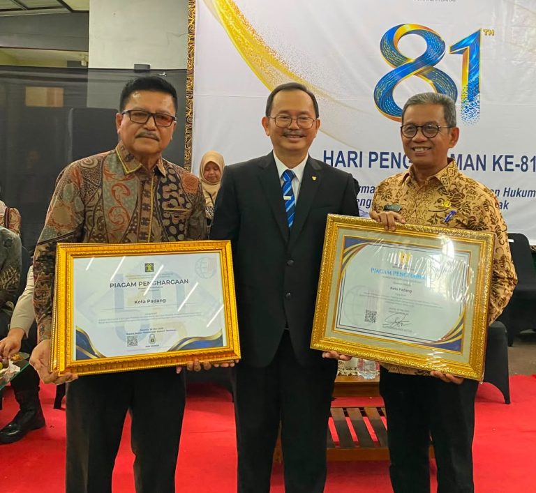 Tiga Prestasi Hukum Diraih Padang, IRH 2026 Tembus Nilai 100